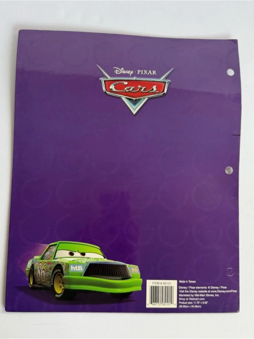 Vintage Disney Pixar Cars 2 Pocket Folder Lightning McQueen Radiator Springs
